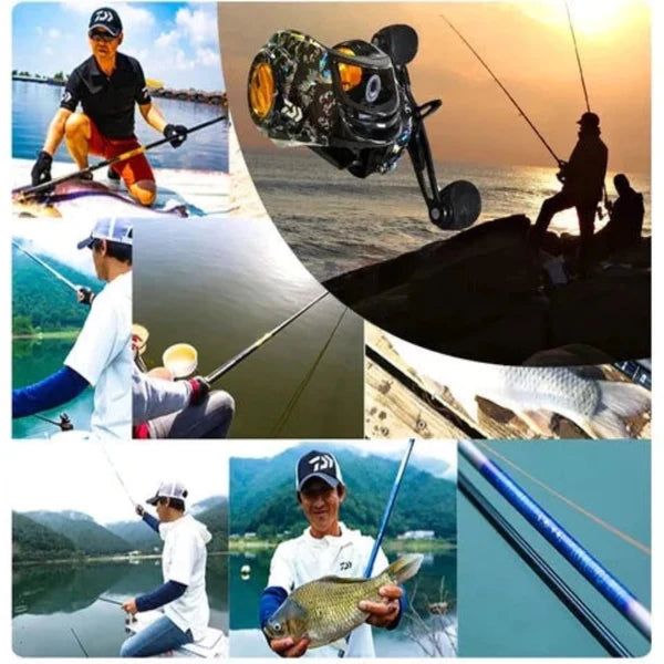 Carretilha de Pesca Daiwa 7.2:1 Anti Cabeleira + Brinde Exclusivo