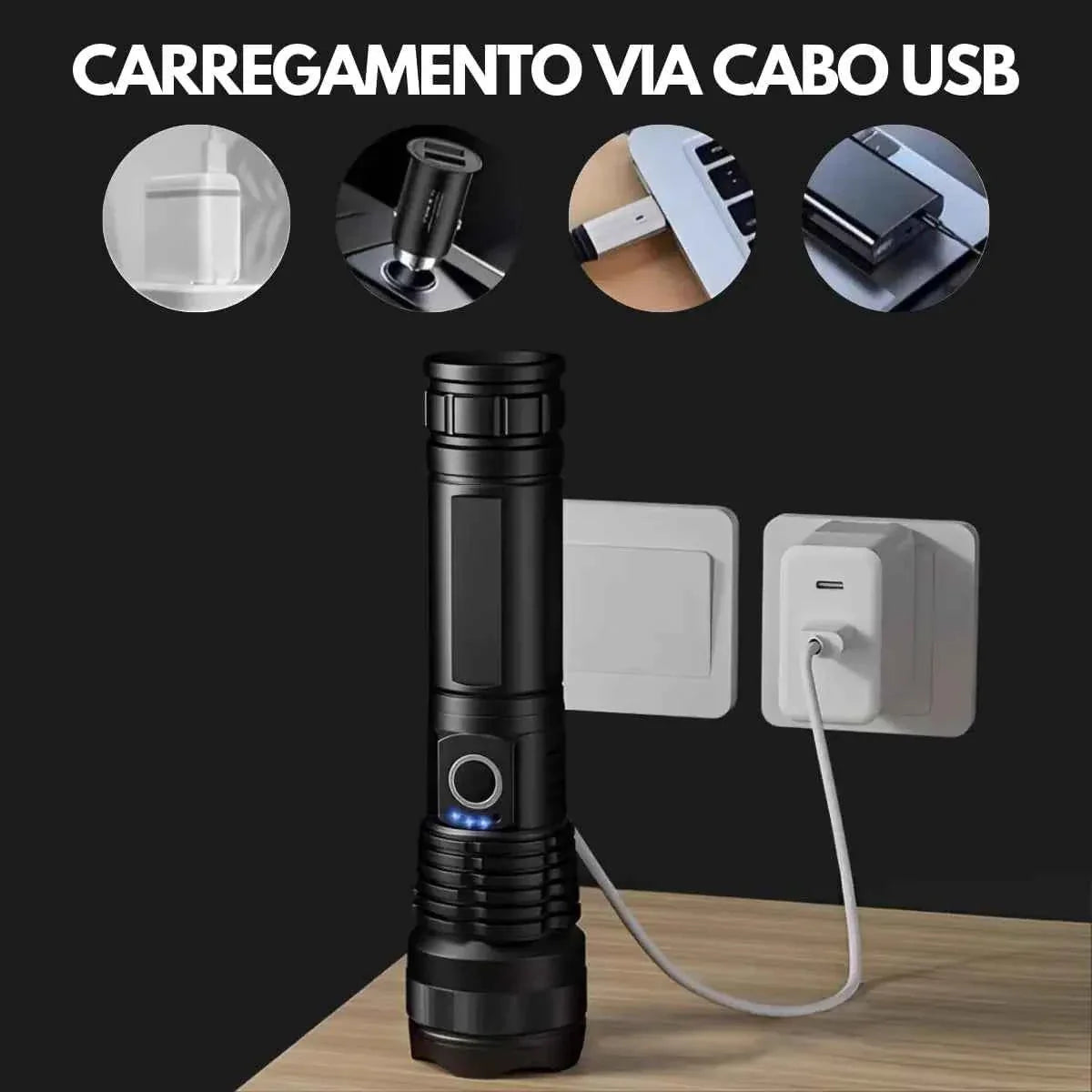 Lanterna LED Recarregável 30W GT10