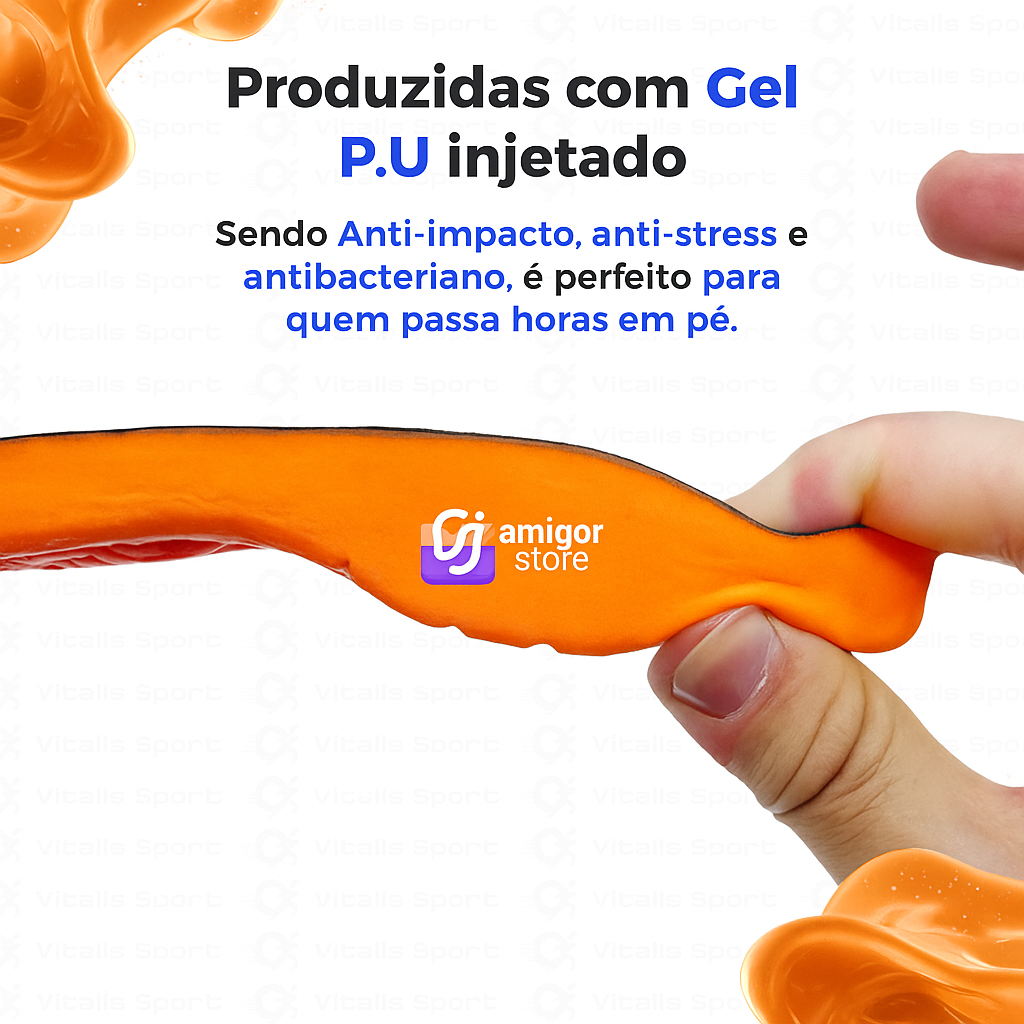 KIT 2 Palmilhas Ortopédicas para Fascite Plantar, Esporão e Pé Chato